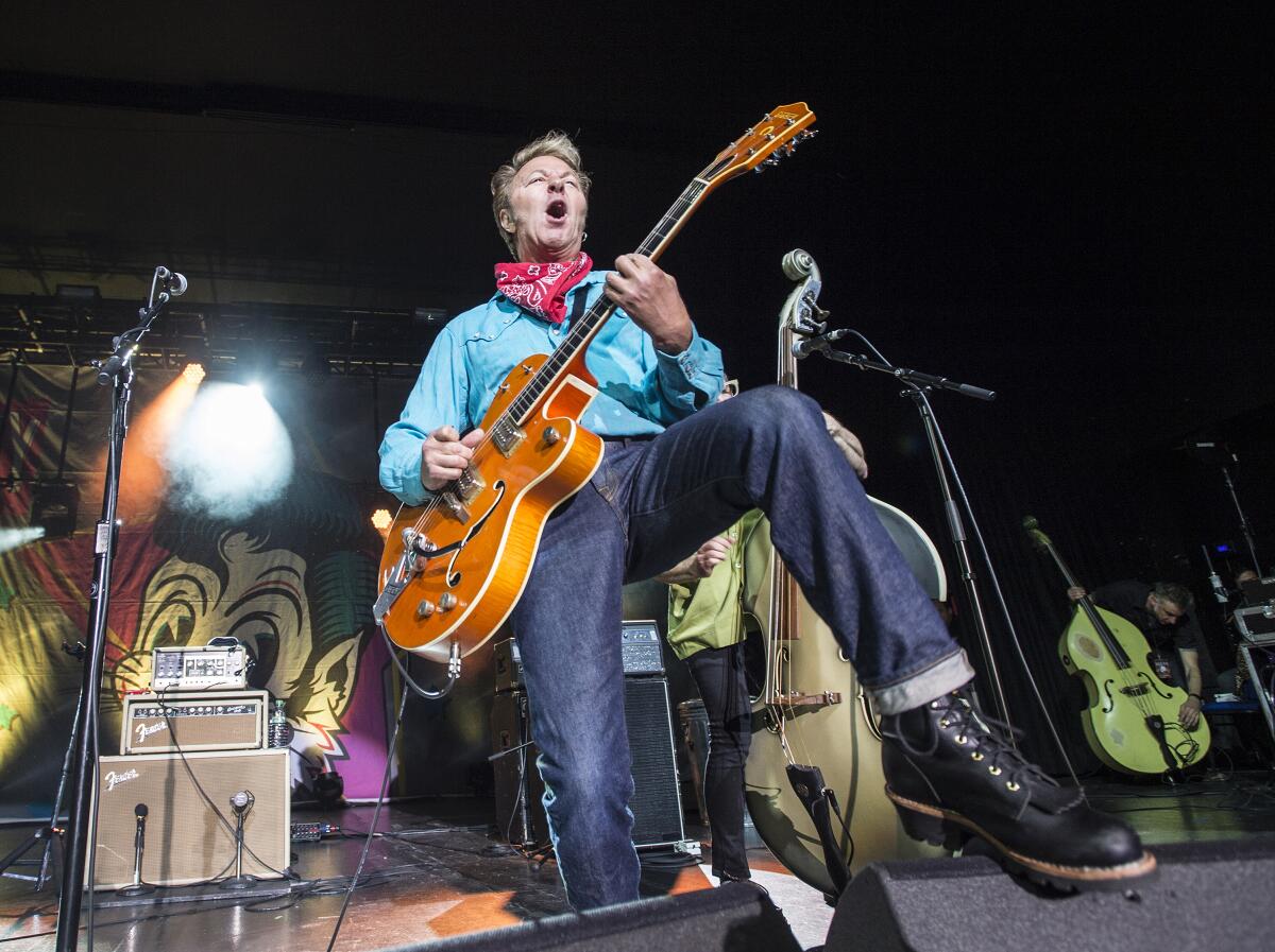 Brian Setzer of The Stray Cats performs on stage at O2 Academy Birmingham, June 23 2019