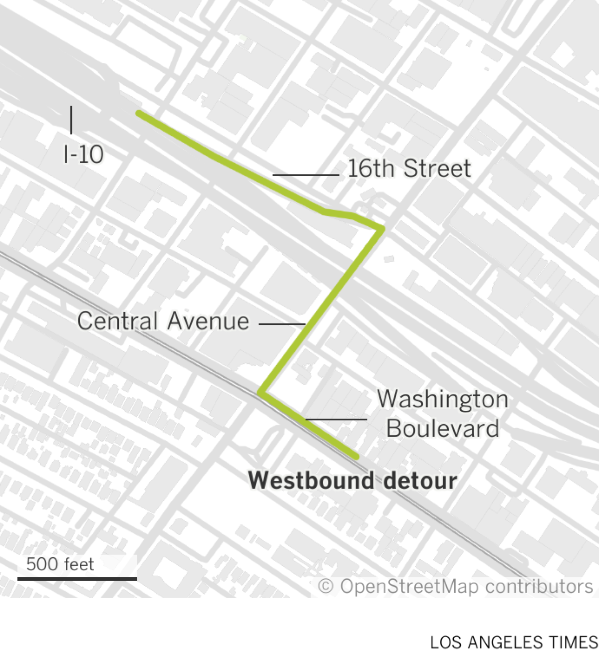 Westbound detour