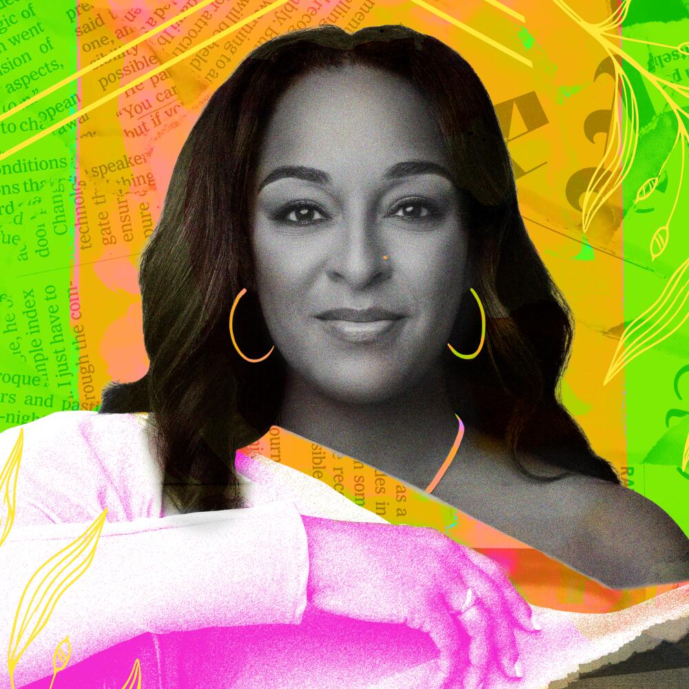 An illustration shows Natasha S. Alford on a colorful background