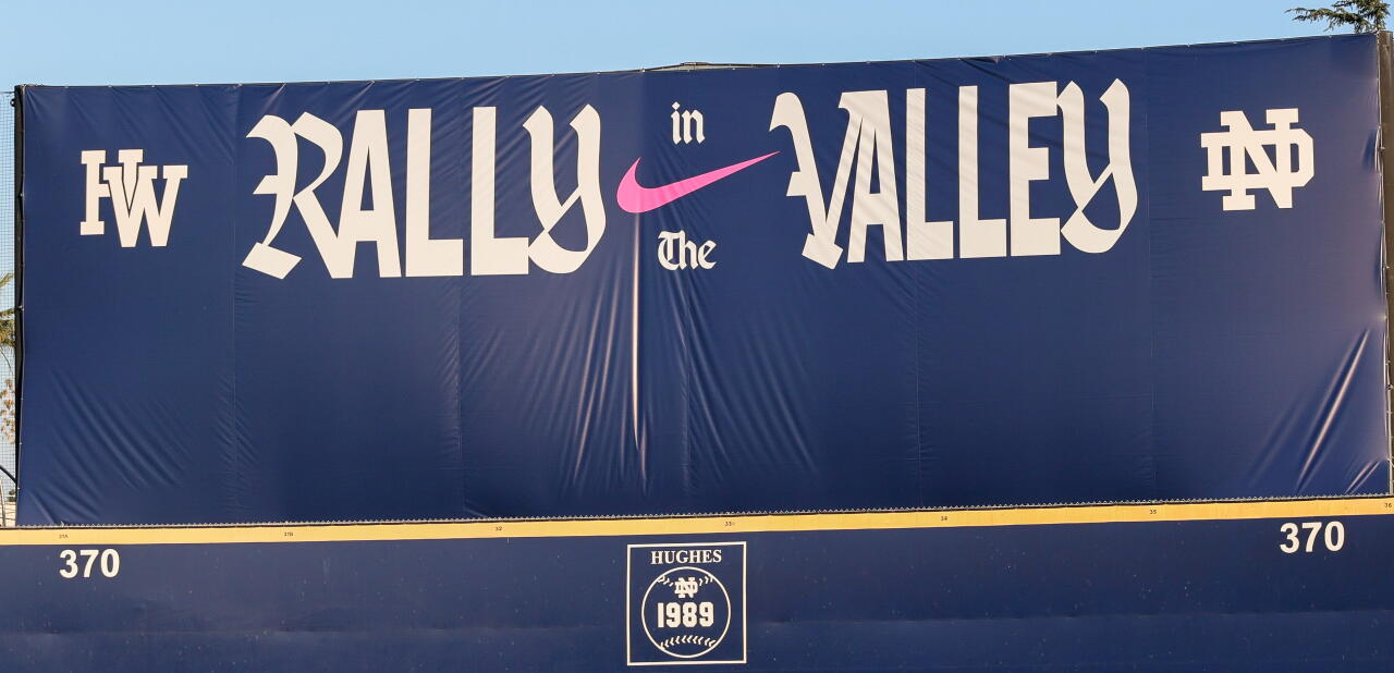 Over 1,000 fans gathered Saturday for an outdoor girls’ volleyball match at Sherman Oaks Notre Dame on the baseball field.
