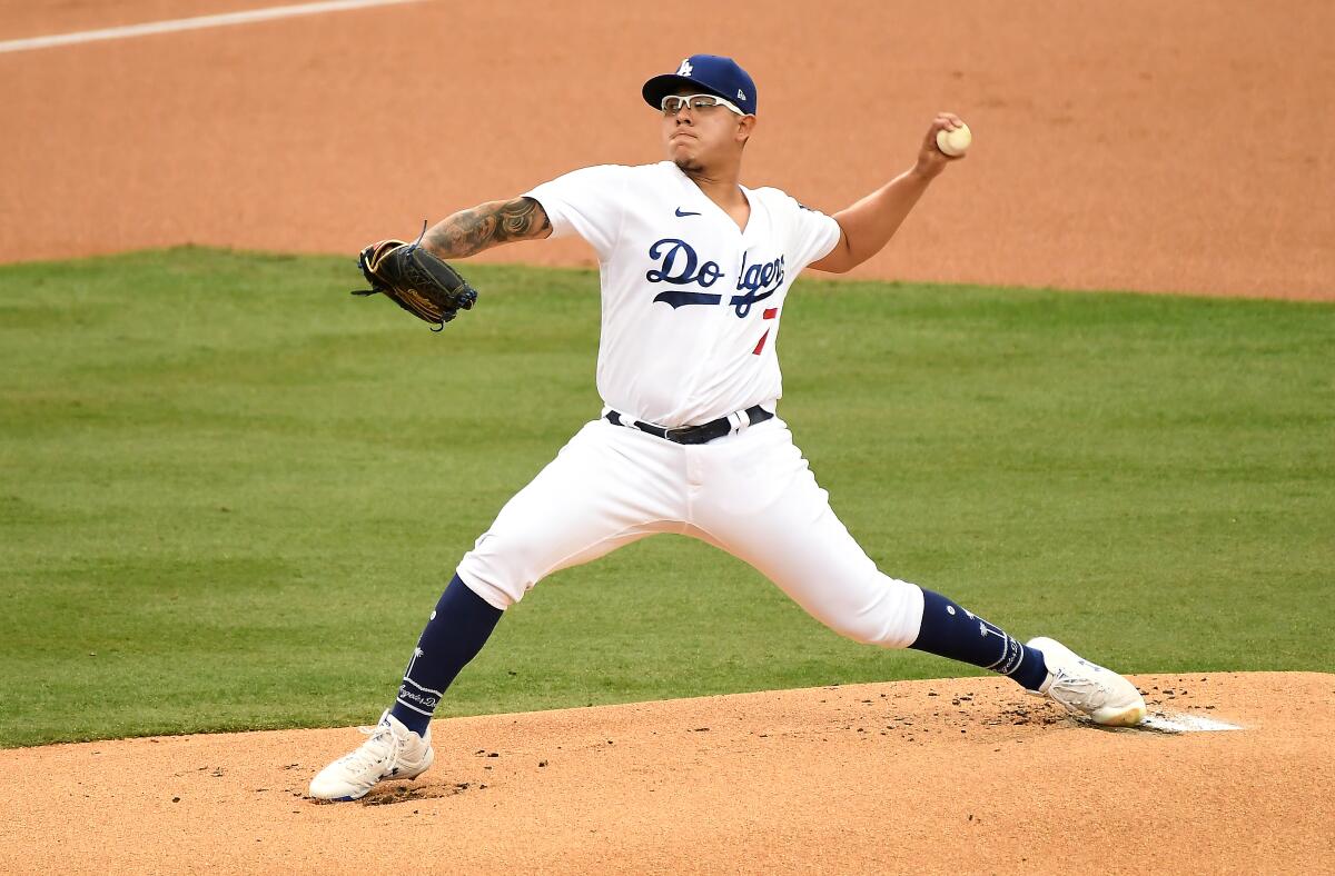 The Dodgers' Julio Urías gave up one run and three hits in six innings Saturday night.