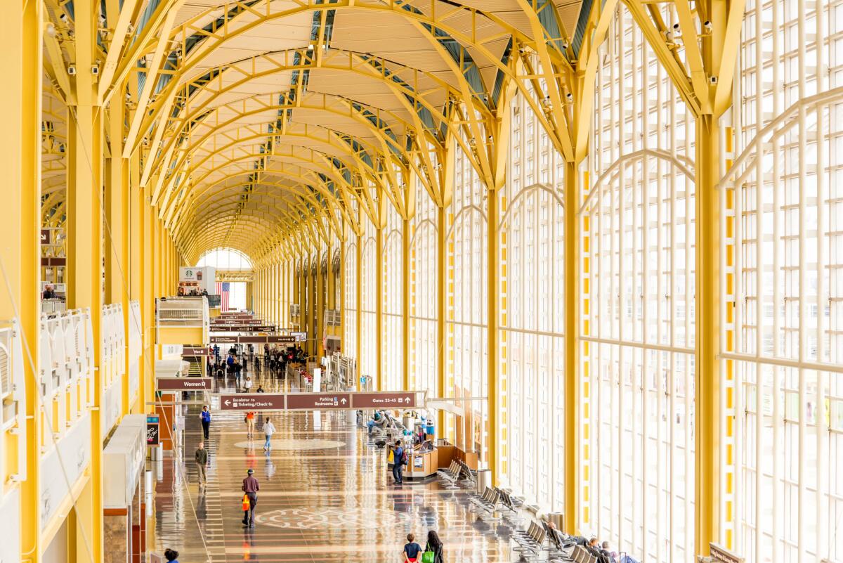 Reagan National Airport is closer to downtown Washington, D.C., than Dulles airport is.