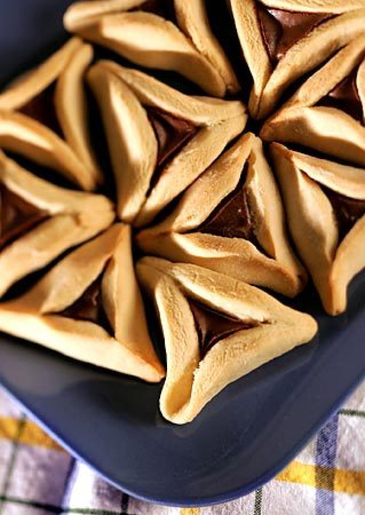 One of the most important customs of the Jewish festival of Purim is giving the gift of food, such as cookies filled with Nutella.