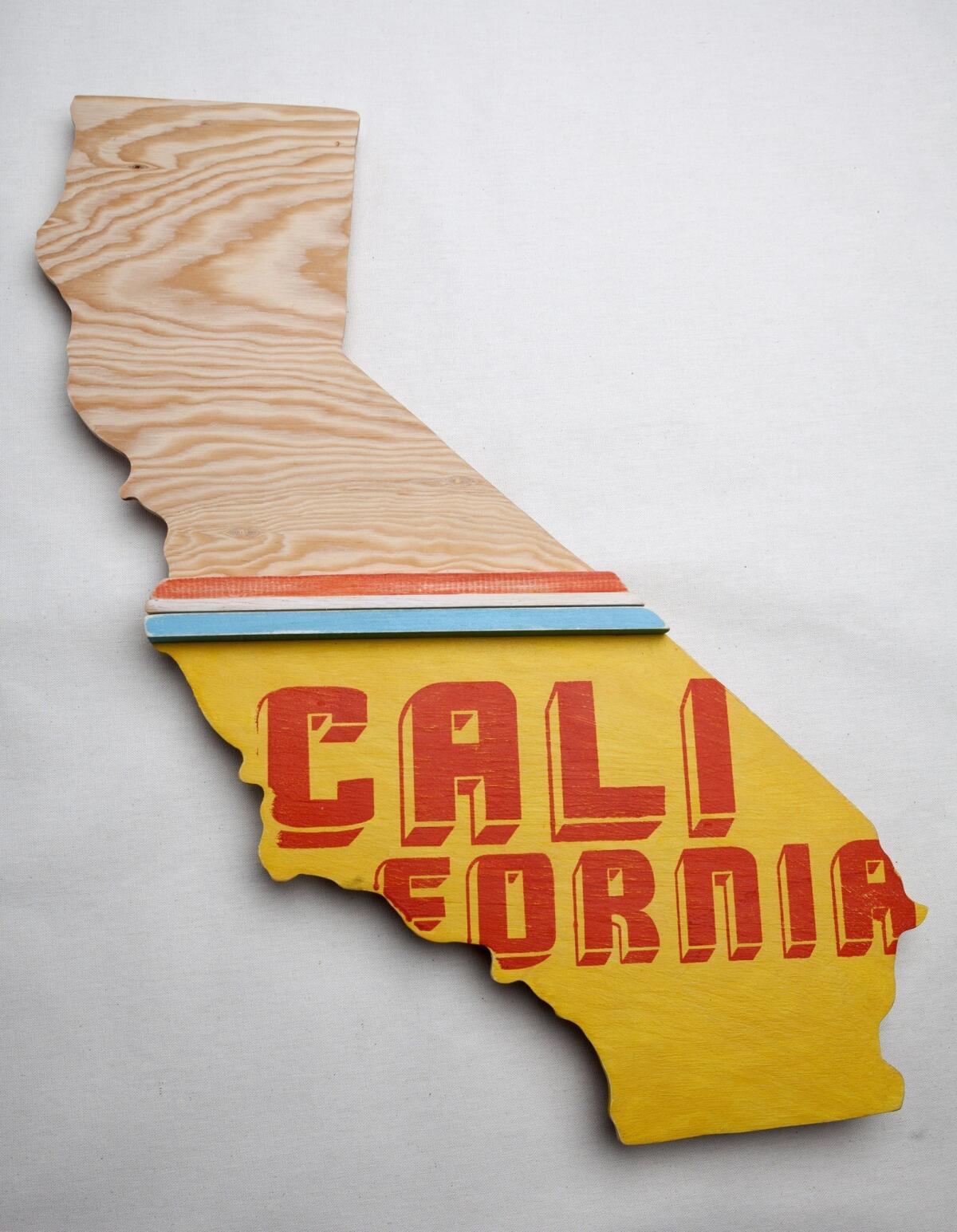 A jigsaw state map of California by 33 Stewart Avenue.
