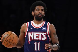 Brooklyn Nets guard Kyrie Irving (11) runs up the court during the first half of Game 4 of an NBA basketball first-round playoff series against the Boston Celtics, Monday, April 25, 2022, in New York. (AP Photo/John Minchillo)