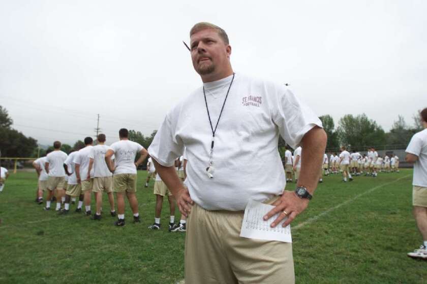 St. Francis coach Jim Bonds is back on the sidelines after spending the summer undergoing cancer treatments.
