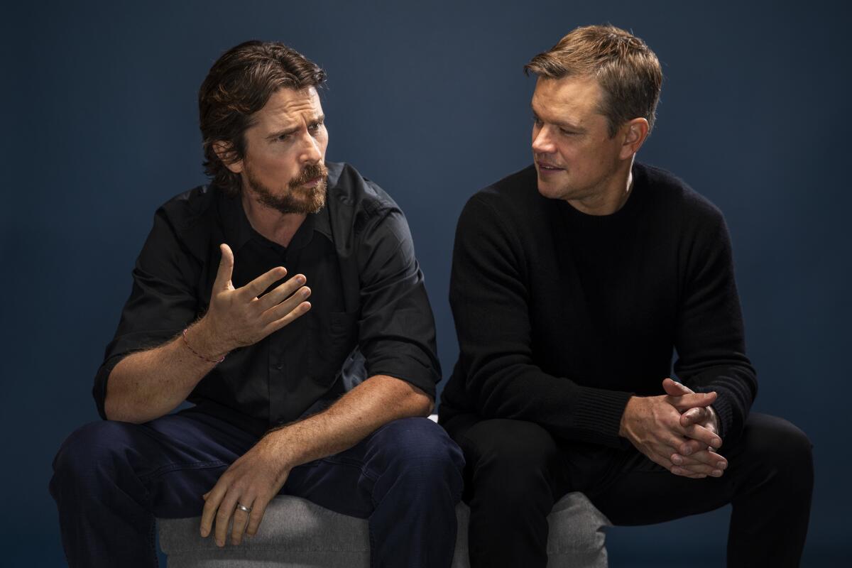 Christian Bale, left, and Matt Damon