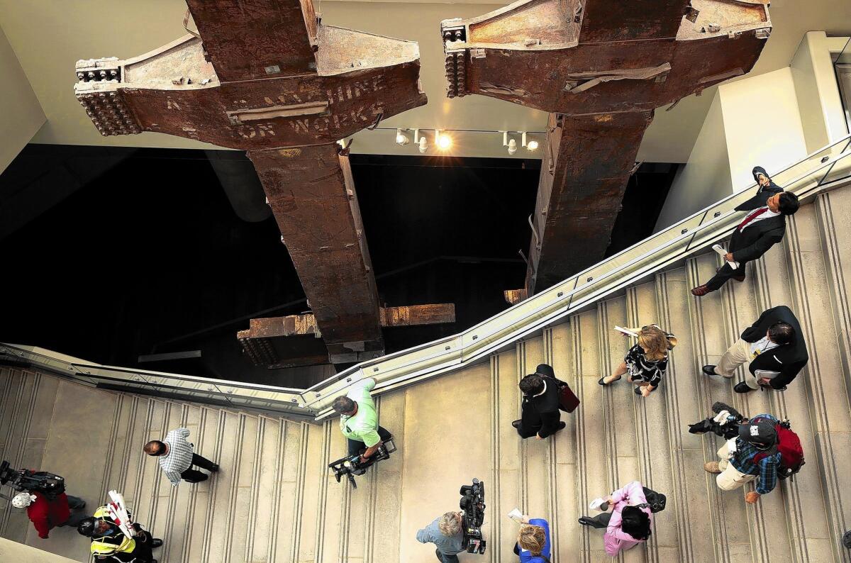 Steel "tridents" once formed part of the exterior structure of the north tower at 1 World Trade Center. They are now part of the 9/11 Memorial Museum, which is set to be dedicated and on May 21 will open to the public.