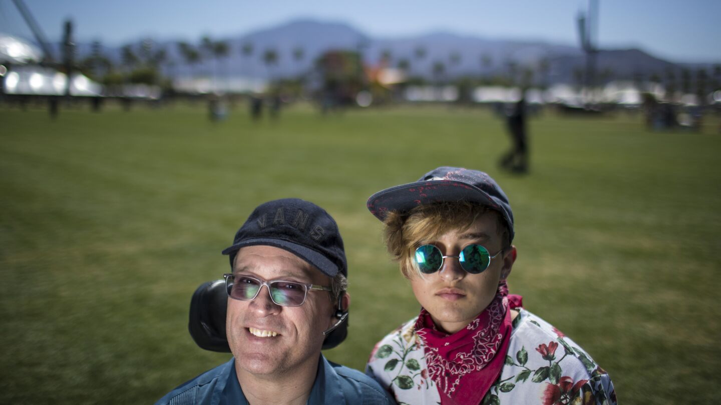 Ed Tessier and son Victor, 14, of Pomona.