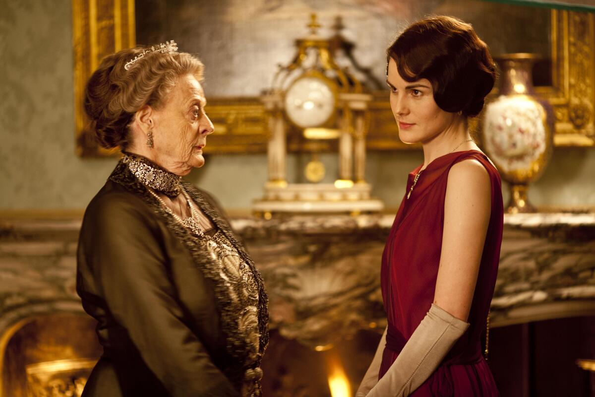 Maggie Smith, left, and Michelle Dockery in "Downton Abbey."