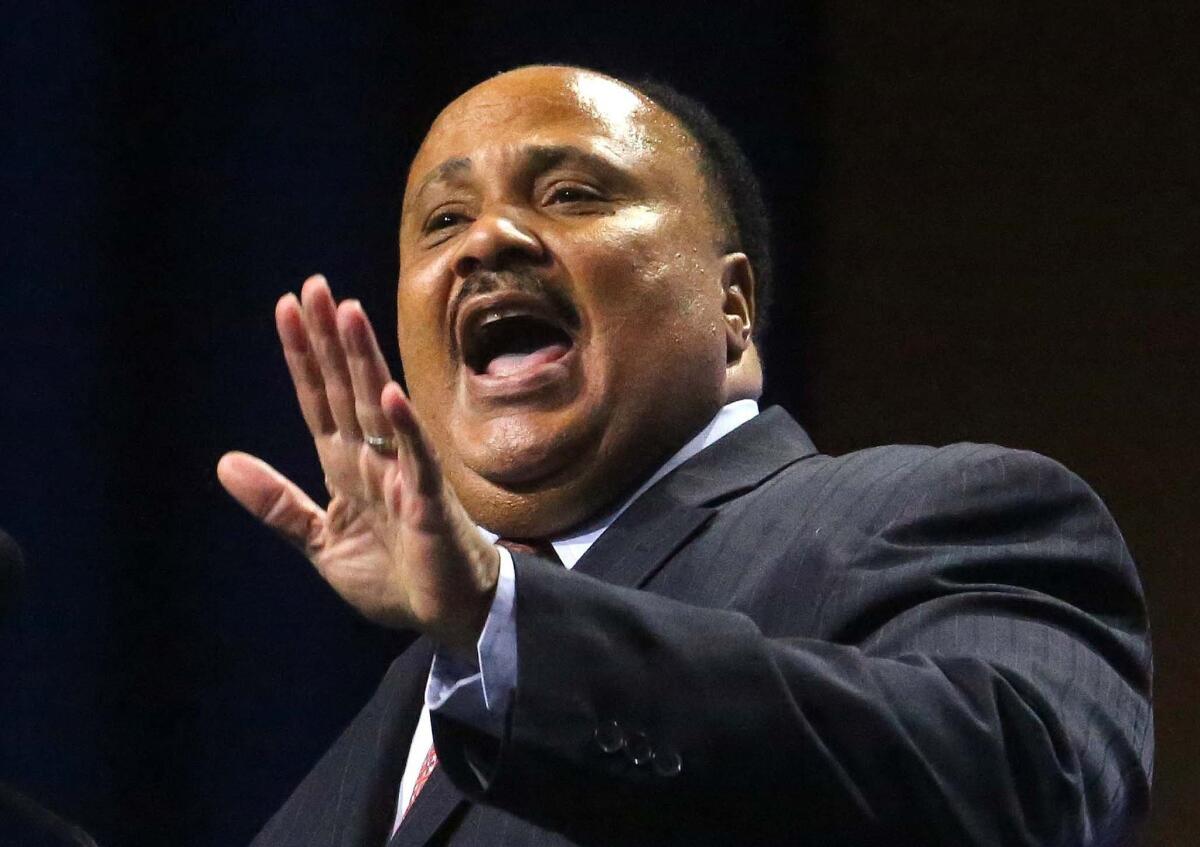 Martin Luther King III speaks during the NAACP national convention on Wednesday in Orlando, Fla.