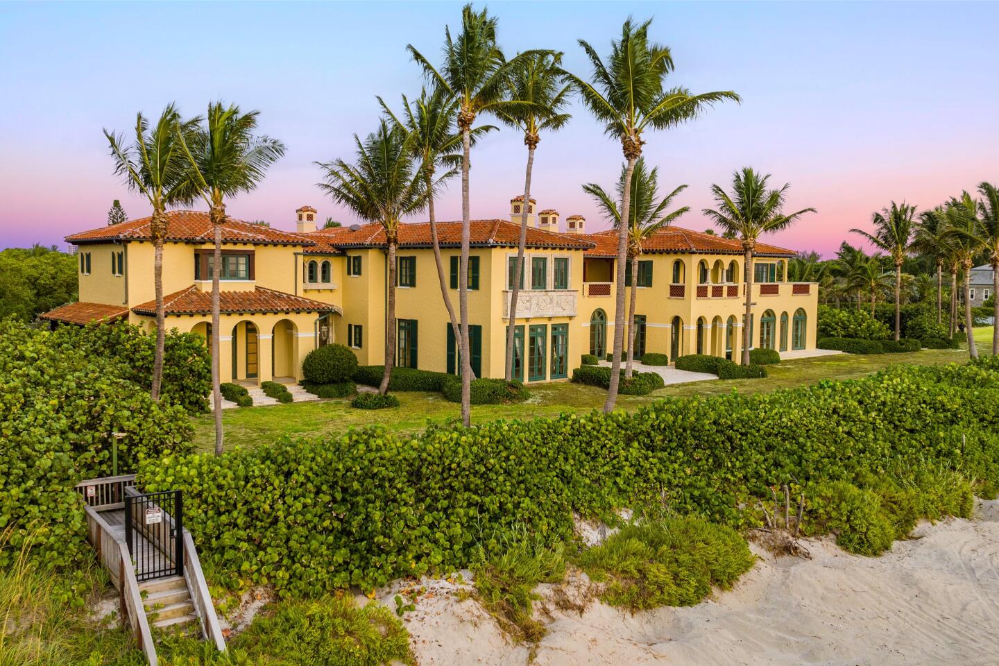 The Mediterranean-style mansion.