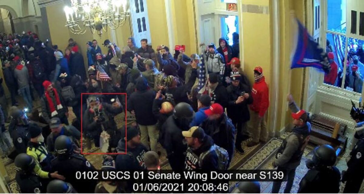 Prosecutors said surveillance footage showed Erik Herrera inside the U.S. Capitol building on Jan. 6, 2021.
