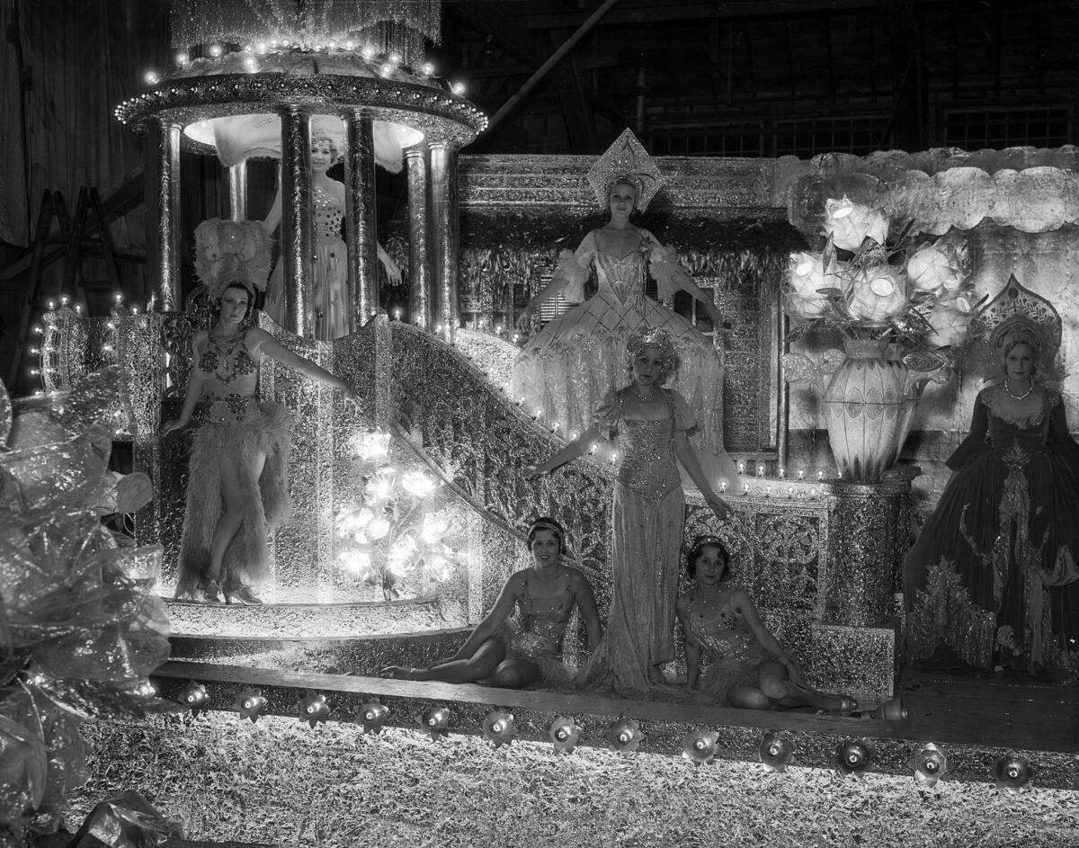 Sept. 24, 1932: The Warner Brothers float in the Electrical Parade and Sports Pageant.