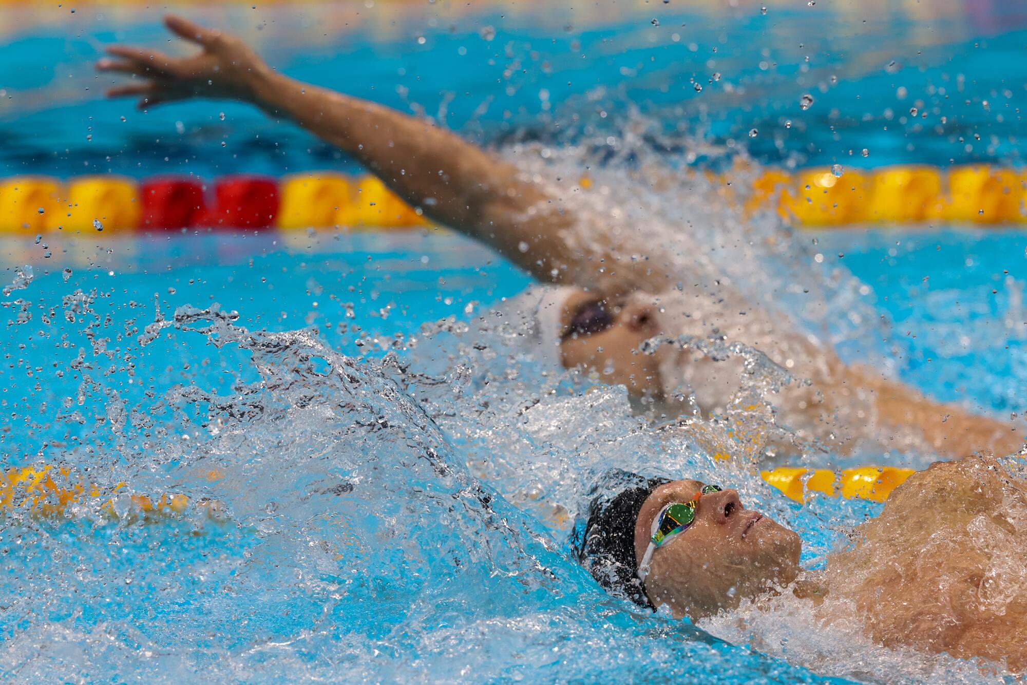 USA's Ryan Murphy swims to a Silver Medal in the Men's 200m Backstroke Final