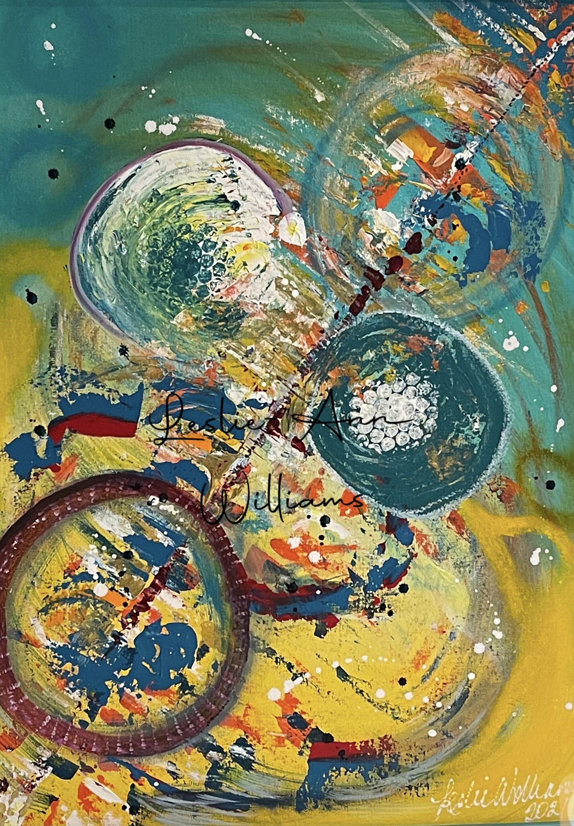 An abstract painting of circles