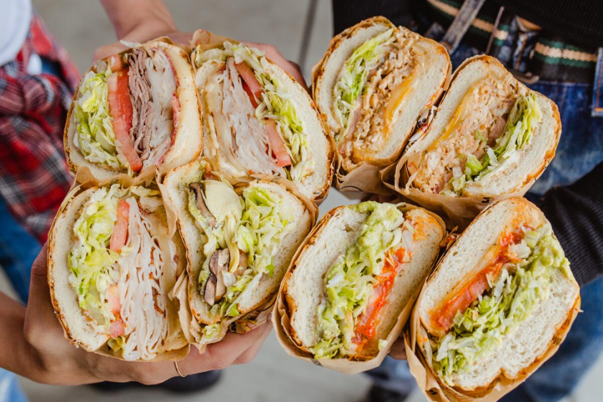 An assortment of Ike's Sandwiches.