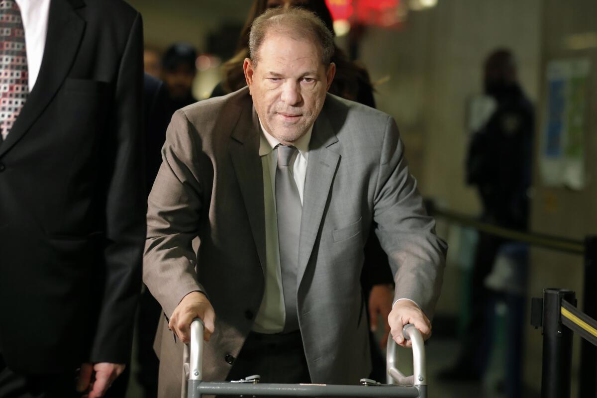 Harvey Weinstein arriving at a courthouse in New York in January