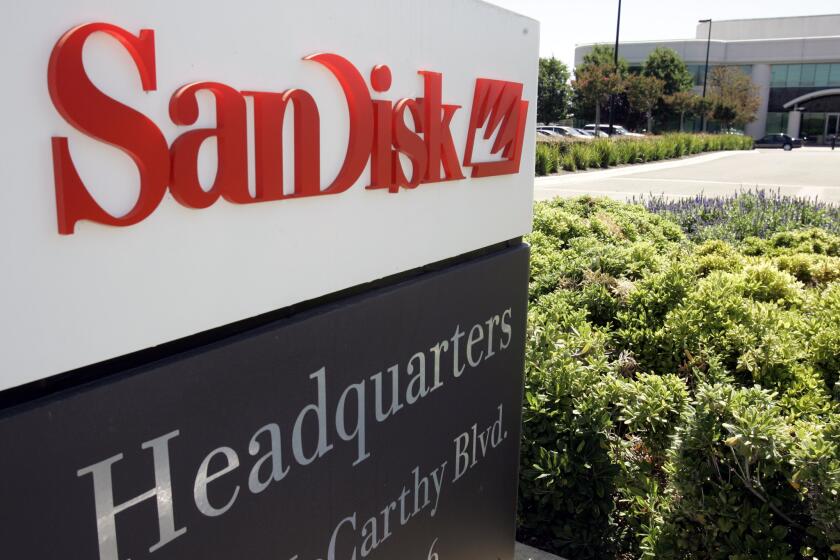 The headquarters of SanDisk Corp. in Milpitas, Calif., is shown on July 31, 2006.