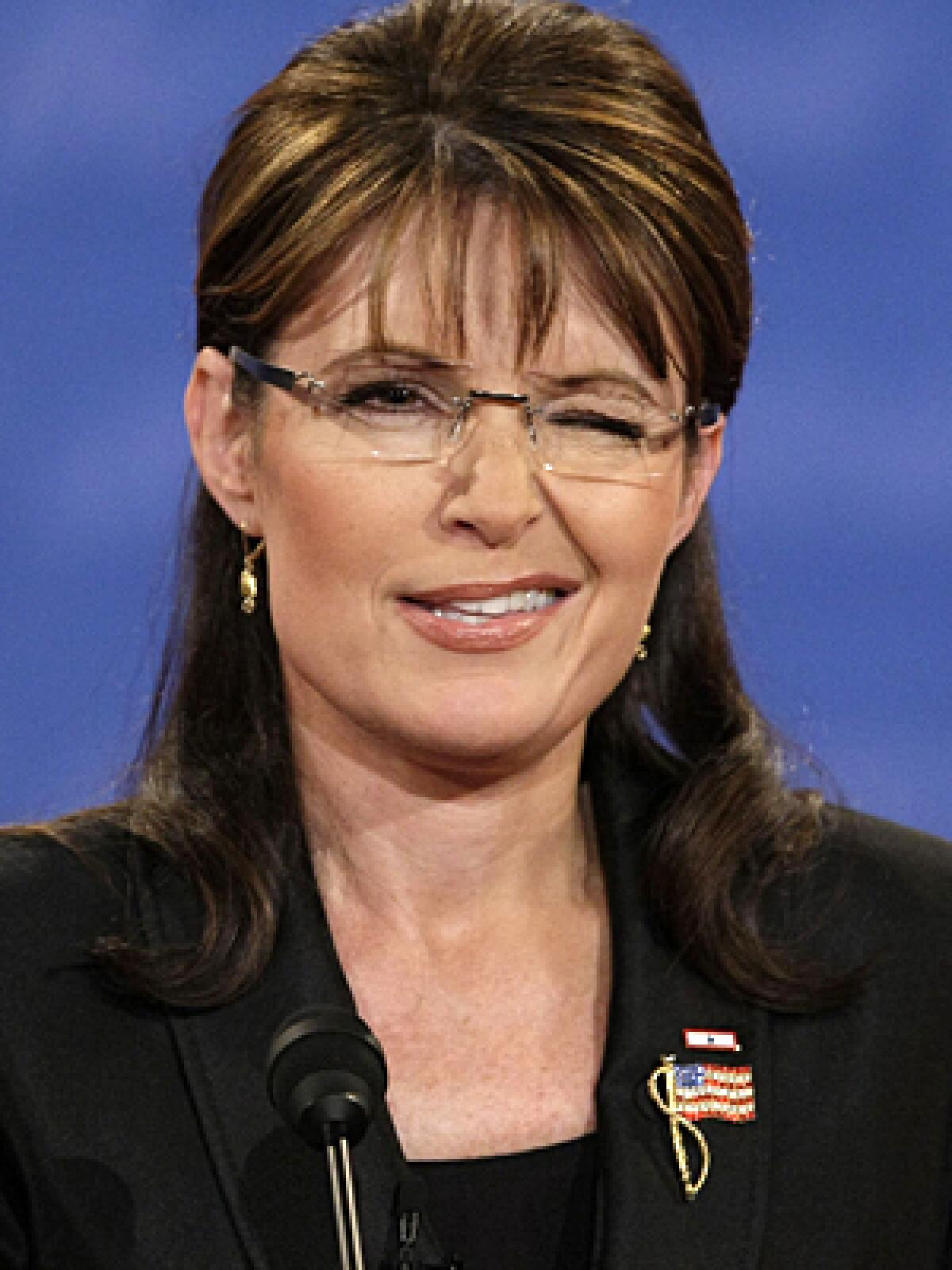 EYE CATCHING: Sarah Palin winked at least six times during her debate with Joe Biden.