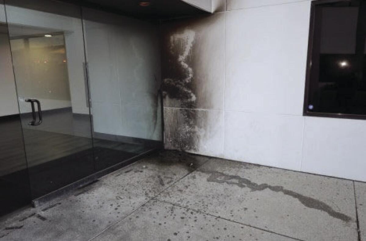 A building with fire damage