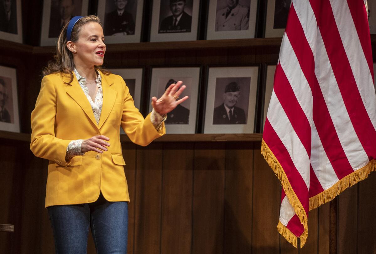 Maria Dizzia performs in “What the Constitution Means to Me” during a dress rehearsal at the Mark Taper Forum.