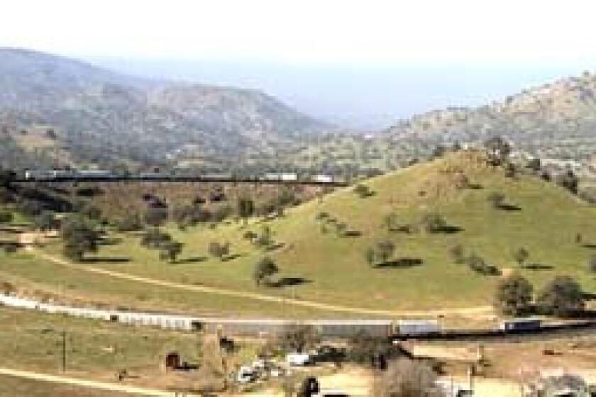 The Tehachapi Loop was built in 1876 to allow trains to cross the Tehachapi Mountains and travel between Los Angeles and the Bay Area.