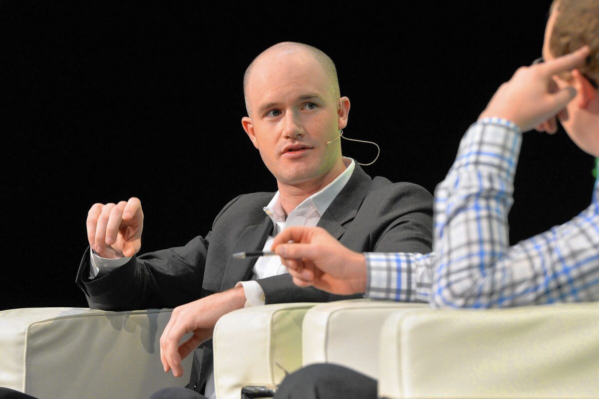 Brian Armstrong, who co-founded Coinbase in 2012, appears at the 2014 TechCrunch Disrupt Europe/London in October. The San Francisco company has raised $106 million from high-profile investors.