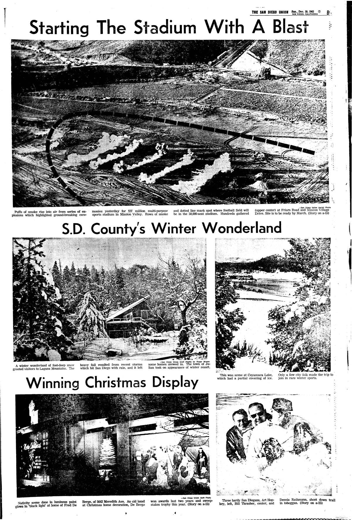  Photo of stadium groundbreaking published Dec. 19, 1965