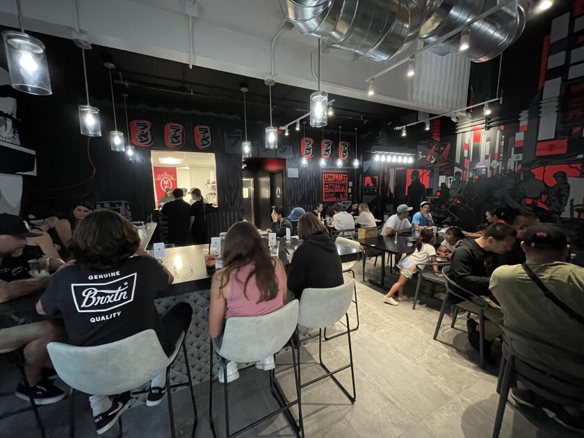 The dining room at Ramen Shack in San Juan Capistrano.