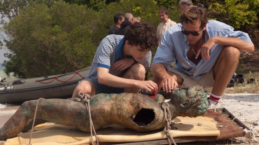 Timothée Chalamet, left, and Armie Hammer in "Call Me By Your Name."