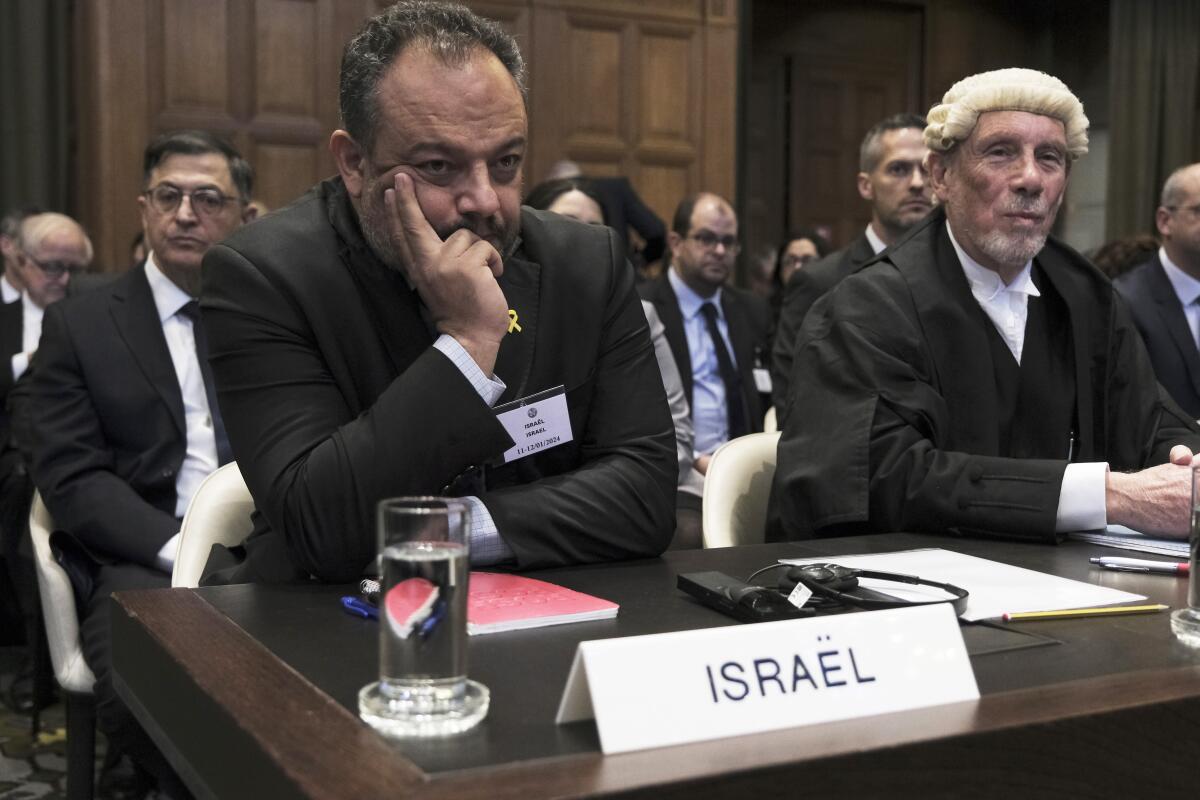 Israel's legal team at the International Court of Justice in The Hague