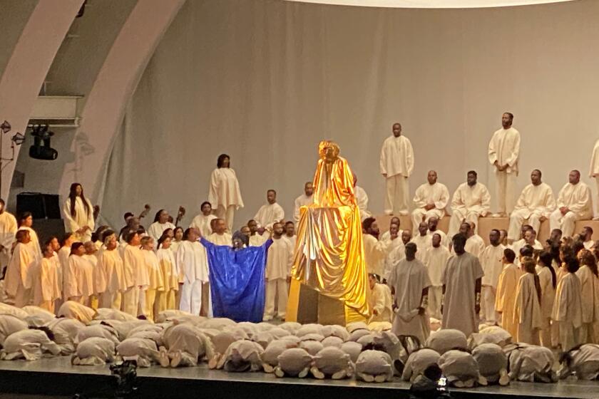 Kanye West presented his opera, "Nebuchadezzer," directed by Vanessa Beecroft, on Sunday evening at the Hollywood Bowl. 
