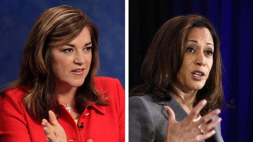 Rep. Loretta Sanchez, left, and California Atty. Gen. Kamala Harris