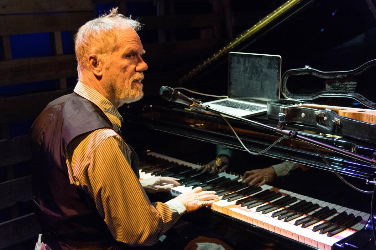Loudon Wainwright III in his one-man show "Surviving Twin" that premiered in Los Angeles over the weekend at the new performance space the Sorting Room at the Wallis Annenberg Center for the Performing Arts in Beverly Hills.