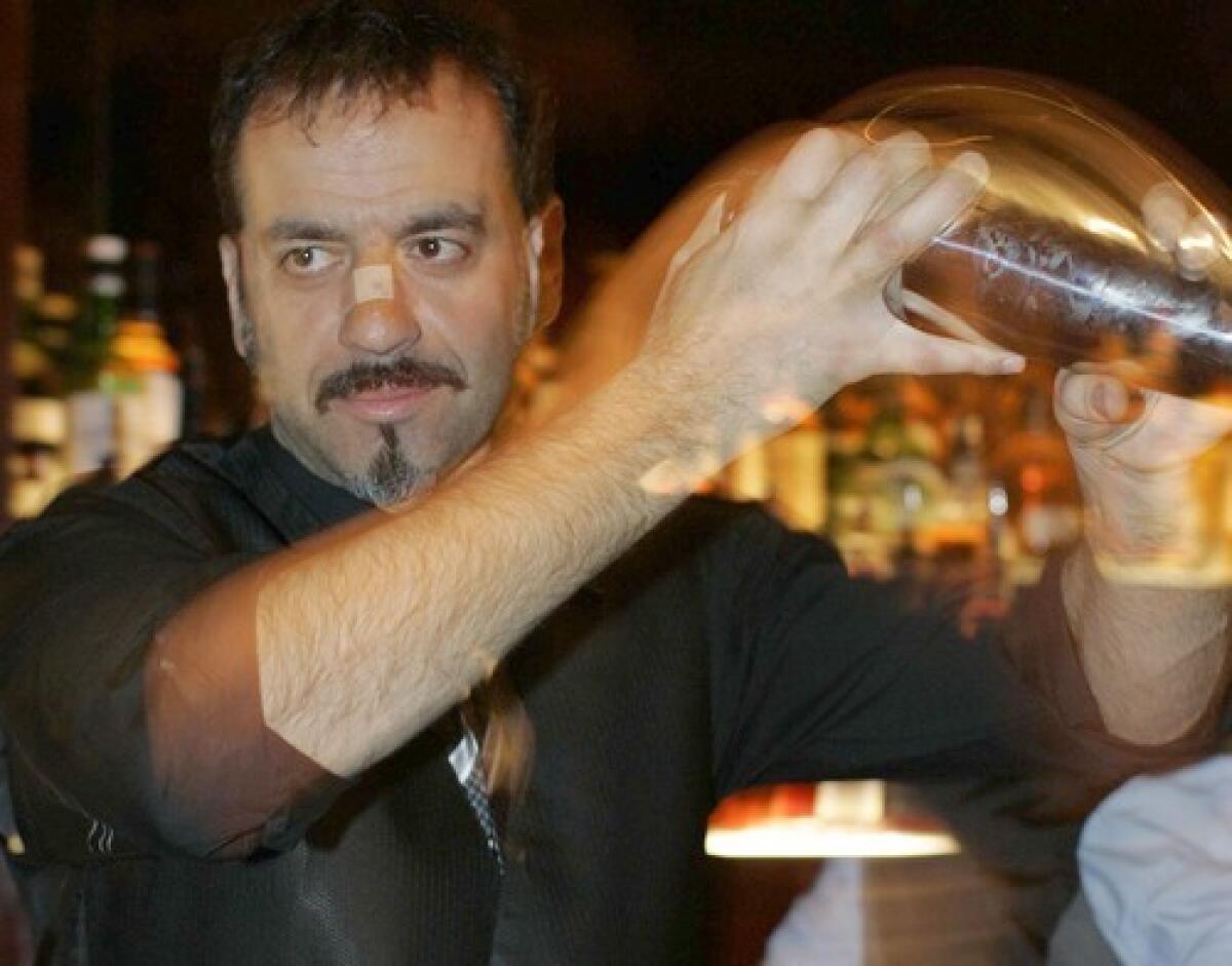 Bartender/mixologist Vincenzio Marianella shakes his cocktail creations in a unique way.