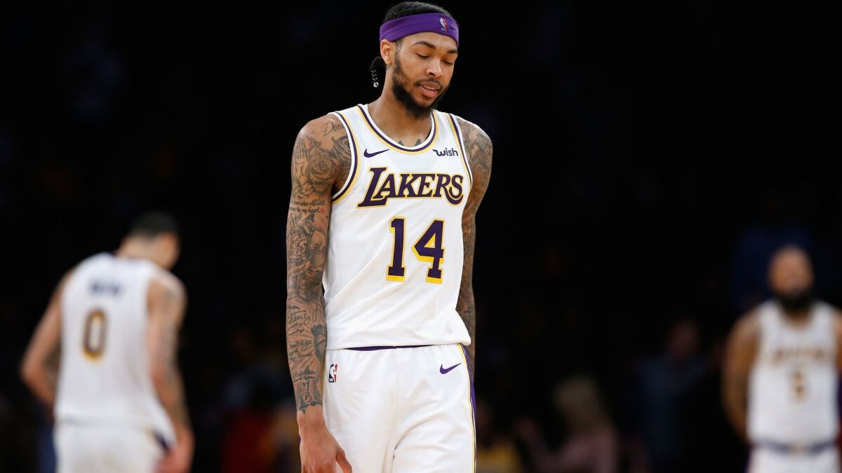 Brandon Ingram dropped 21 points in the Lakers' 138-134 overtime loss to the Houston Rockets on Saturday.