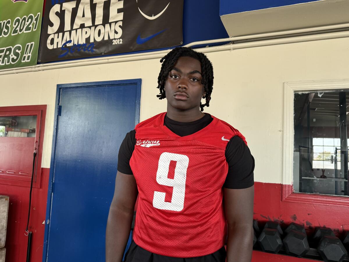 Khary Wilder poses for a photo at Gardena Serra High.