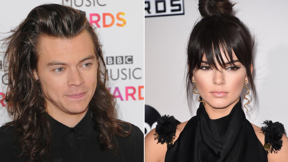 Singer Harry Styles, left, and model and reality TV star Kendall Jenner are said to be dating.