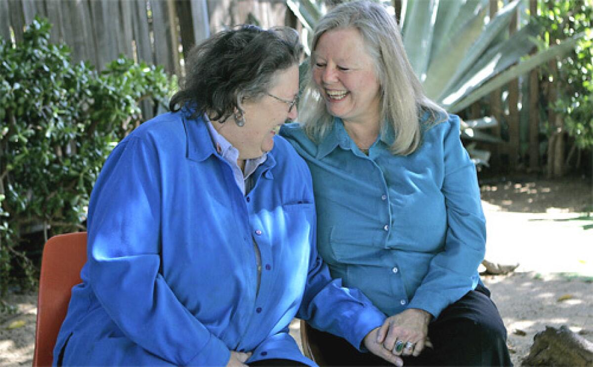 A NEW APPRECIATION: Former state Assemblywoman Jackie Goldberg, left, and partner Sharon Stricker say their marriage in San Francisco proved more emotional than they had anticipated.