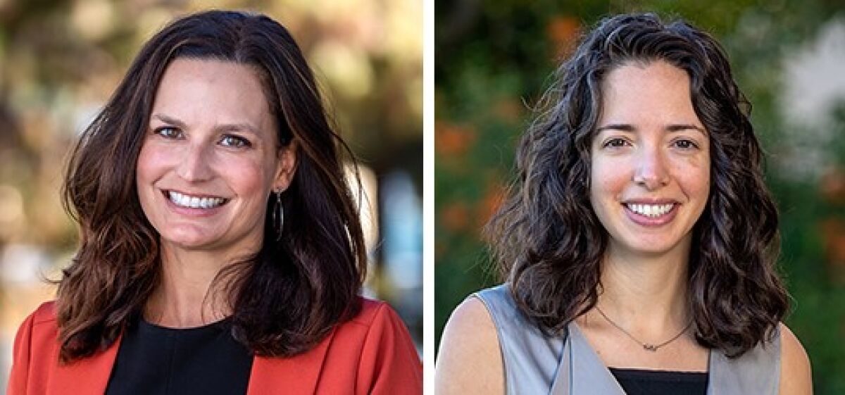 Katie Baca-Motes (left) and Julia Moore Vogel will speak during an online Scripps Research lecture Wednesday, Dec. 15.