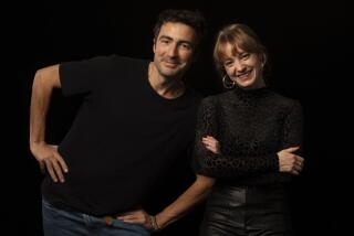 WEST HOLLYWOOD, CA-DECEMBER 7, 2023: Ilker Catak, director of the movie, Teachers' Lounge, and Leonie Benesch, star of the movie, are photographed at the London Hotel in West Hollywood. Teachers' Lounge is Germany's Oscar submission. (Mel Melcon / Los Angeles Times)