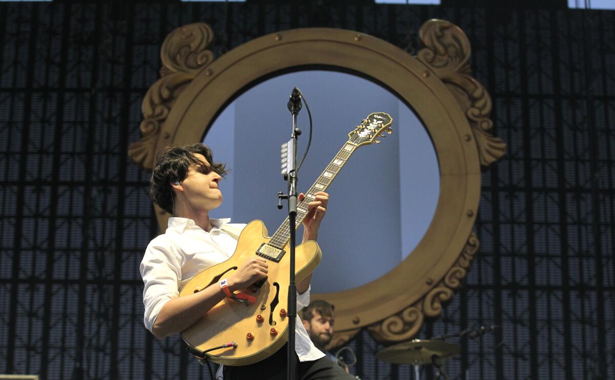 Ezra Koenig of Vampire Weekend performs at the 2013 Coachella Valley Music and Arts Festival in Indio.