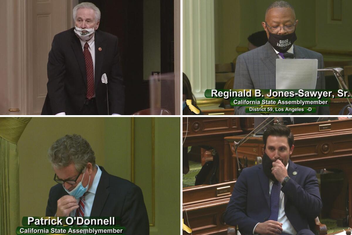 State Sen. Jim Nielsen, Assembly members Reginald B. Jones-Sawyer Sr., Ian Calderon and Patrick O'Donnell