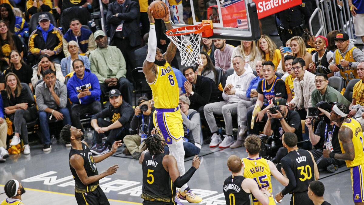 Lakers withstood every Warriors run, hope for more in Game 2 - The San  Diego Union-Tribune