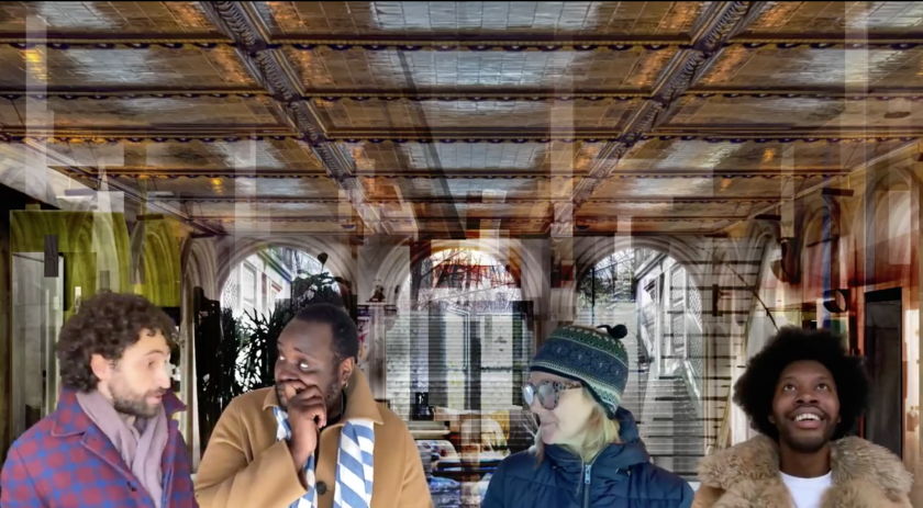 Brandon Uranowitz, Brian Tyree Henry, Laura Linney and Jeremy O. Harris in “Scenes From Angels in America”