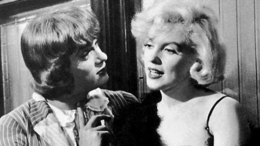Tony Curtis and Marilyn Monroe in "Some Like It Hot" (1959).