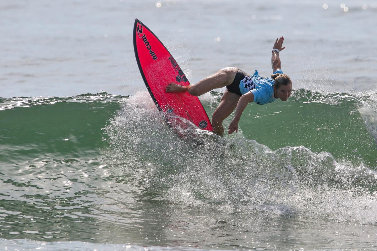 Alyssa Spencer surfs in the Vans Pro in Virginia Beach.