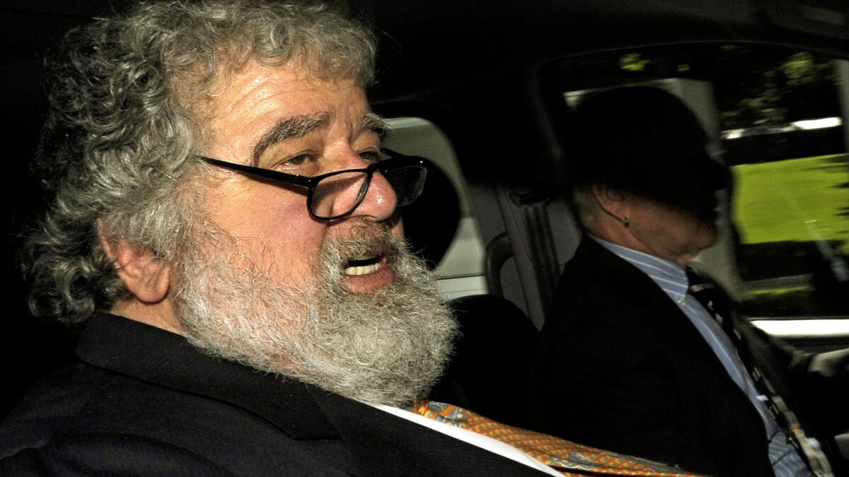 Chuck Blazer, a key figure in the FIFA corruption case, is shown leaving FIFA headquarters in Zurich after an ethics hearing in 2011 over alleged corruption during the campaign for the FIFA presidency.