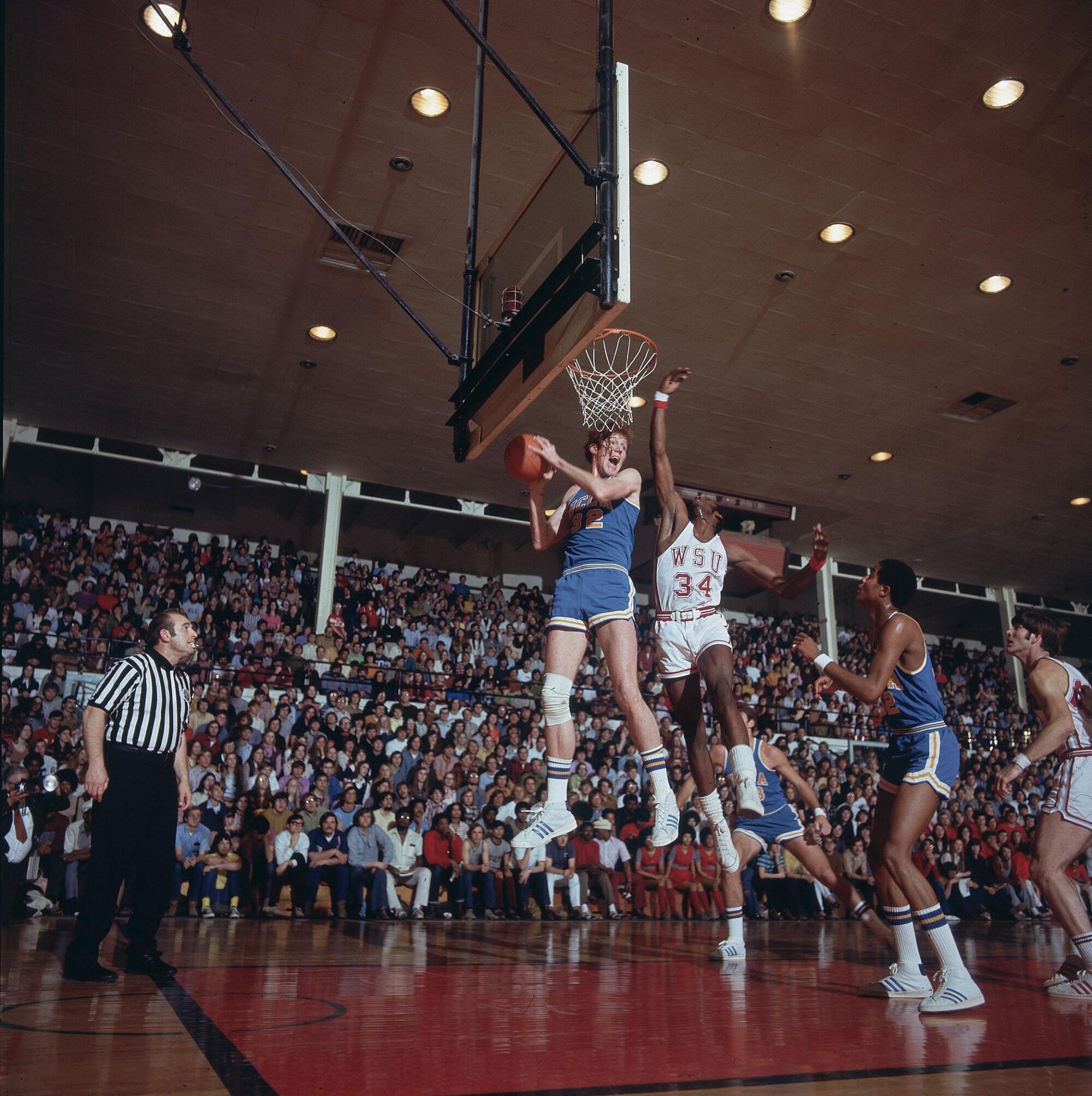 UCLA's Bill Walton plays during a game against Washington State on Feb. 21, 1972.